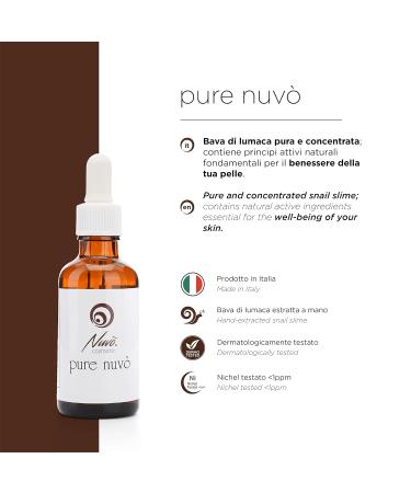 Nuv Snail Mucin Facial Serum | Highly Concentrated Moisturizer & Regenerator | 50ml | All Skin Types | 100% Made in Italy - Buy Online on SooperMarket.com