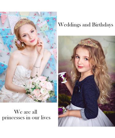 Girls Birthday Tiara Crown with Sash - Happy Birthday Headband and Crown Set for Women | Iridescent Princess Tiaras - Party Supplies and Decorations - Buy Online on SooperMarket.com