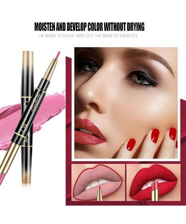 Aseawave 2 in 1 Lip Liner and Lipstick Makeup Set - Waterproof & Long-Lasting Matte Lipstick - 6Pcs Gift Set for Daily, Travel, Party, Work - Buy Online on SooperMarket.com