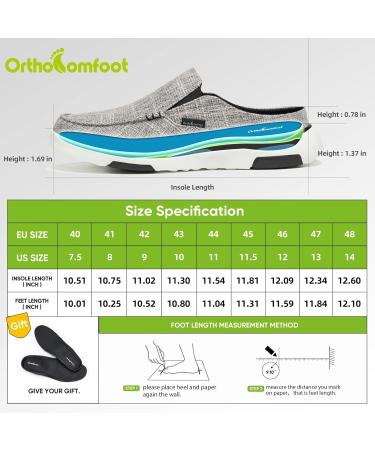 OrthoComfoot Men's Plantar Fasciitis Foot Pain Relief Loafers - 8 W4 Light Grey - Buy Online on SooperMarket.com