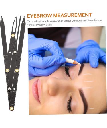 Anneome 1pc Second Generation Scale Calipers Eyebrow Measuring Rulers Makeup Set Stainless Steel 25x5x0.6cm Black - Buy Online on SooperMarket.com