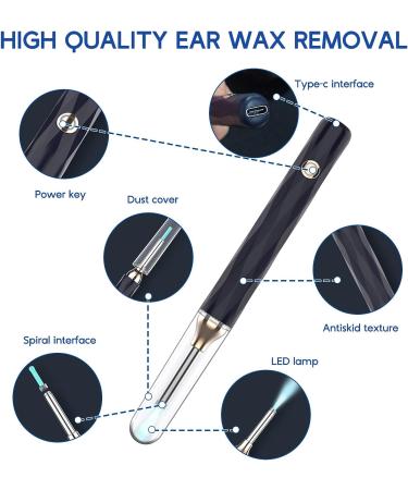 Wireless Ear Wax Removal Tool with Camera and Light - WiFi Enabled, Compatible with iPhone, iPad, Android - Includes 4 Earmuffs - Buy Online on SooperMarket.com