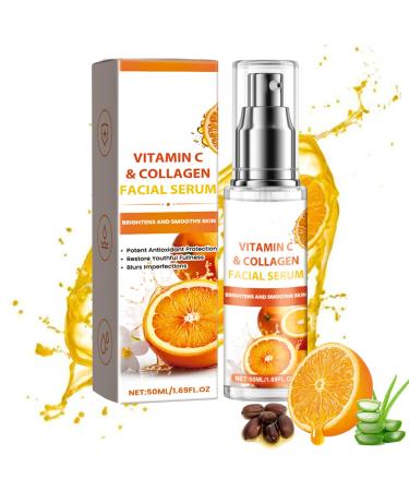 Vitamin C & Collagen Serum Vitamin C Serum For Face Face Serum For Skin Brightening Wrinkle Remover Anti Aging Serum Skincare for Anti-Wrinkle Acne Dark Spots Sun Damage Antioxidation 50ml