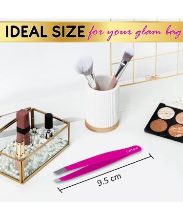 Cruze Stainless Steel Slant Tip Tweezers - Precision Hair Removal Tool for Eyebrows, Ingrown Hairs, and Facial Hair - Cruelty Free - Buy Online on SooperMarket.com