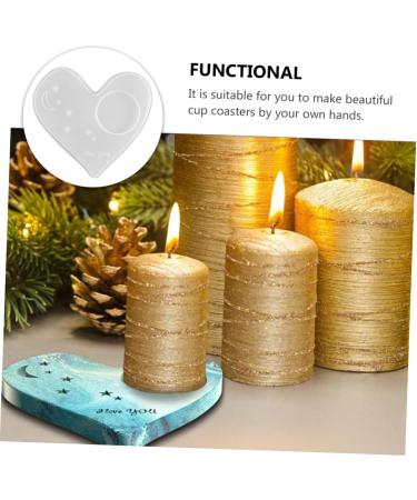 NUOBESTY 3pcs Coaster Mold Silicone Molds Heart Silicone Zip Pull Crystal Epoxy Mold Crafts Heart-shaped Whitex3pcs 13.6X13CMx3pcs - Buy Online on SooperMarket.com