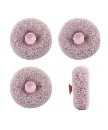 3Pcs Cute Suction Cup Scrub Artifact Massage Bath Ball Sponge Balls Shower Cleaning Brush Puff Nylon Body Cleaner Exfoliating Scrubbers Bath Ball Bathroom Supplies (Purple)