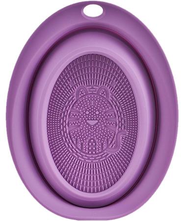 ZORQ Makeup Brush Cleaner Mat Cosmetic Makeup Brush Cleaner Bowl Portable Cosmetic Make Up Brush Cleaning Scrubber for Makeup Eggs Brushes Purple - Buy Online on SooperMarket.com