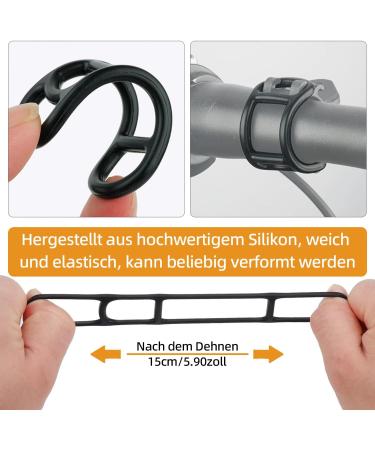 Tuserxln Bicycle Stretch Silicone Tape - 10 Adjustable Rubber Rings for LED Bike Lights & Flashlights | International Shipping - Buy Online on SooperMarket.com