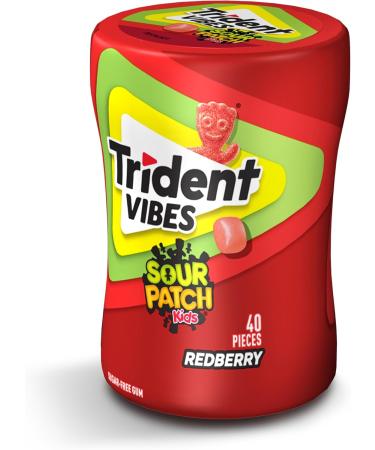 Trident Vibes Sour Patch Kids Sugar-Free Gum Redberry 40 count (Pack of 6) Redberry 40 count (Pack of 6) - Buy Online on SooperMarket.com