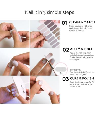 NAILOG Semi Cured Gel Nail Strips Extra Long Nail Polish Strips (20 Pieces) Long Lasting Semi Cured Nail Stickers with Soft Glossy Gel Finish Rouge Noir - Buy Online on SooperMarket.com