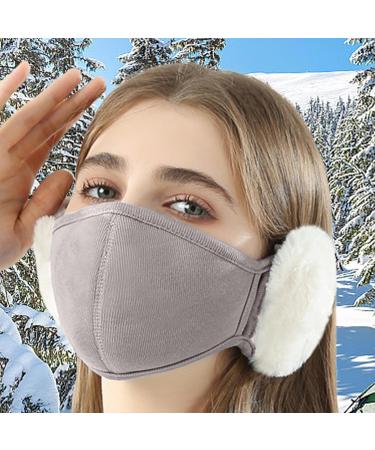 Visiblurry Kawaii Cloud Shape Face Cover | Plush Rabbit Fur Ear Warmer & Slim Winter Protection - Buy Online on SooperMarket.com