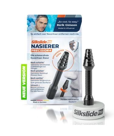 Silkslide Pro nose hair razor including ceramic stand |Remove nasal hair gently safe and thoroughly optimized nasial head improved guidance |Quality blades from Solingen 1.0 pieces 1x nasier + stand