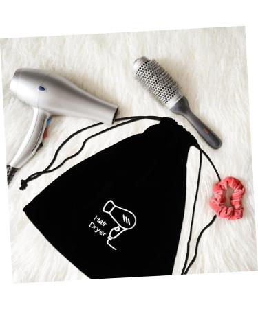 FOYTOKI 4 Pcs Hair Dryer Storage Bag Accessories Blower Tool Drawstring Bag Roller Cosmetic Flannel Black - Buy Online on SooperMarket.com