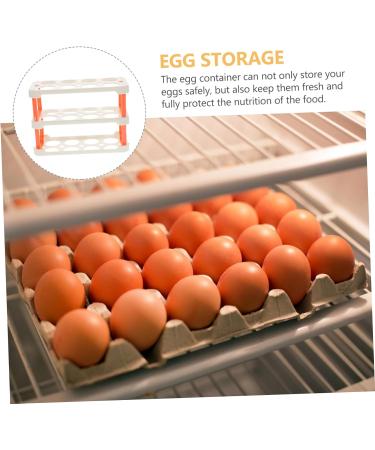 OSALADI Egg Grid Clear Plastic Tray Clear Plastic Eggs Clear Egg Container Egg Carton Side Door Memory Transparent 22.3X16.2X10.1CM - Buy Online on SooperMarket.com