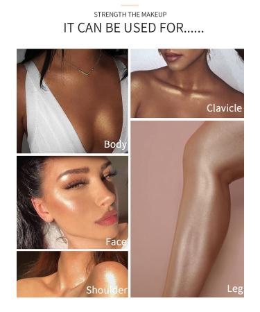 Yeweian Face Body Luminizer Liquid Highlighter - Pearl White | Shimmer Glow Illuminator & Bronzer Makeup for Waterproof & Moisturizing Shine - Buy Online on SooperMarket.com
