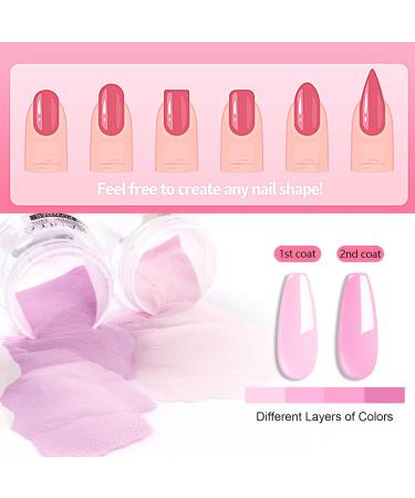 Nail Dip Powder Starter Set - 8 Colors (Clear White Pink) with Base Top Coat Activator & Brush for DIY & Salon Nail Art - Buy Online on SooperMarket.com