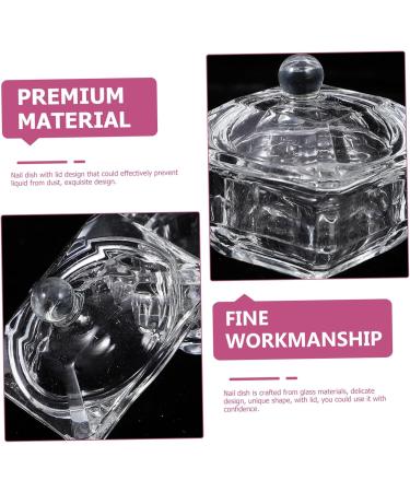 IMIKEYA Glass Jar Diamond Decor Candy Jar Nail Dish with Lid Nail Art Dish Nail Dish Cup Nail Dish Bowl with Lids Dappen Dish for Acrylic Nails Nail Liquid Holder Castor Glass Manicure - Buy Online on SooperMarket.com