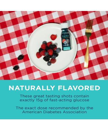 Transcend Mixed Berry Glucose Shots 12 Pack - Fast Acting Blood Sugar Support for Diabetics - Gluten Free Vegan Formula - 15g Dose - Made in USA - 2.5oz Each (Pack of 12) - Buy Online on SooperMarket.com