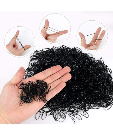 300PCs Transparent Mini Elastic Hair Ties - Perfect for Children's Hair Wedding Styles & More (Black) - Buy Online on SooperMarket.com