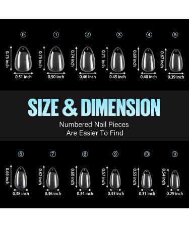 TOMICCA Short Almond Nail Tips - 240Pcs Half Matte Soft Gel & Acrylic Pre-Shaped Full Cover Nails for Nail Extensions - 12 Sizes Available - Buy Online on SooperMarket.com