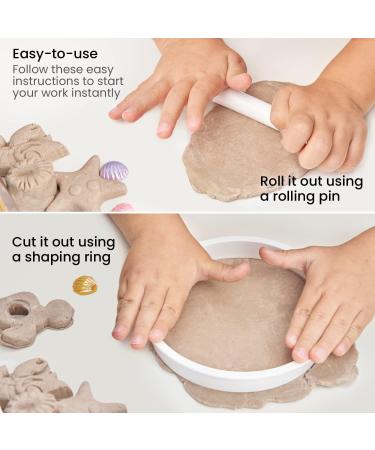 Arteza Kids Air-Dry Modeling Clay Kit - Handprint, Baby Footprint, and Paw Print Keepsake with Sandy Clay Tools - Kids Crafts and Sensory Play - Pack of 2 - Buy Online on SooperMarket.com