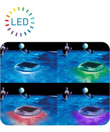 Intex Solar Powered LED Floating Pool Light - Eco-Friendly Solar Buoy with 2 Lighting Modes - 28695 - White Single for International Shipping - Buy Online on SooperMarket.com