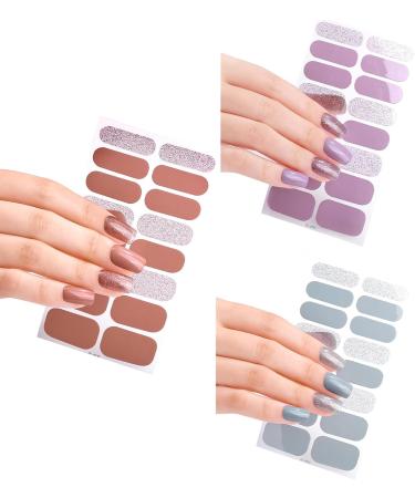 20 Pcs Semi Cured Gel Nail Strips With Soft Glossy Gel Finish Long Lasting Nail Wraps Glitter Gel Nail Stickers Convenient And Easy To Use Nail Sticker Ze0531 - Buy Online on SooperMarket.com
