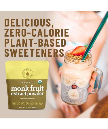 Organic Monk Fruit Extract 3.5 oz - Pure USDA Organic Sweetener with Zero Calories & Carbs - 322 Servings by NatriSweet - Buy Online on SooperMarket.com