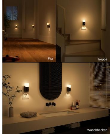 Buy Lyridz Dimmable Night Light Socket - 2-Piece LED Warm White Lamp with Motion Sensor & 3 Modes for Bedrooms Kitchen & Hallway | Ultra-High 2700K Lighting - Buy Online on SooperMarket.com