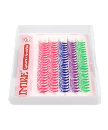 JIMIRE CL03 Colored Lash Clusters Individual Eyelashes - 100Pcs 14mm 3D Effect Pink Lashes for DIY Eyelash Extensions - CC Curl Wispy, Natural Look, Reusable Pack - 4 Colors - Buy Online on SooperMarket.com