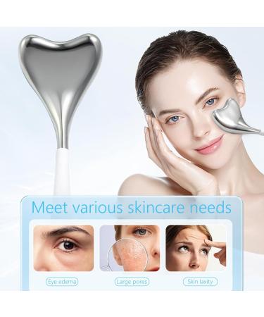 1 Pair Ice Globes Face Massager | Stainless Steel V-Shaped Gua Sha | Cooling Spa Beauty Tools for Women - Ultimate Skin Care - Buy Online on SooperMarket.com