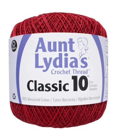 Aunt Lydia's Bulk Buy Crochet Cotton Classic Crochet Thread Size 10 (3-Pack) Victory Red 154-494