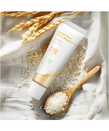 Relief Sun Rice Probiotics Organic Sunscreen - SPF50 PA++++ | Korean Face & Body Sunscreen with 30% Rice Extract | Nourishing Skin Care for All Skin Types - Buy Online on SooperMarket.com