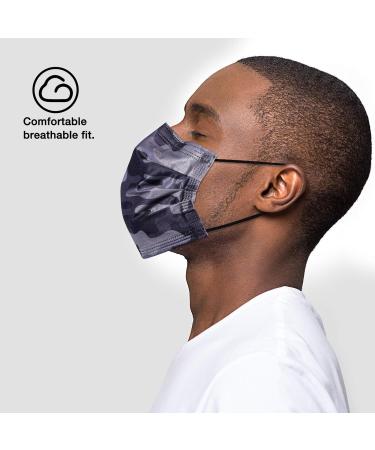 NU R Disposable Face Mask 3Ply Mask with Filter Layer and Elastic Earloop Retail 50pcs/box CAMO 50PCS - Buy Online on SooperMarket.com