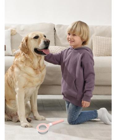 Zewze Long-Haired Dog Brush - Stainless Steel Pet Ridge Comb for Removing Knots & Grooming - Ideal for Dogs - Pink - Buy Online on SooperMarket.com