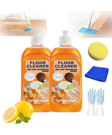 HOPASRISEE Multi-purpose Floor Cleaner Powerful Decontamination Floor Cleaner Hardwood Floor Cleaner Orange Multi Purpose Floor Cleaner for Wood Tile Floors Bathroom Kitchen Floor (2pcs)