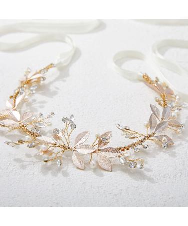 SWEETV Gold Crystal Wedding Headband - Handmade Bridal Hair Vine & Accessories - Buy Online on SooperMarket.com