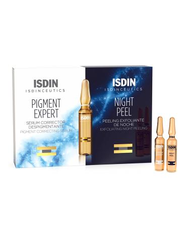 ISDIN Day & Night Brightening Routine Serum, Exfoliate and Correct, 20 ampoules