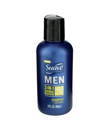 Suave Men 3-in-1 Shampoo Conditioner Body Wash Citrus Rush 3 oz 3 Fl Oz (Pack of 1)