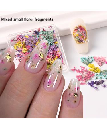 Buy 4Box 3D Dried Flowers Nail Art Stickers - Colorful DIY Mini Flower Petals for Nail Design - Natural Floral Decals for Manicure & Craft Accessories - Buy Online on SooperMarket.com