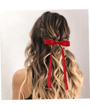 10PCS Hair Bows for Women Tassel Ribbon Hair Clip with Long Tail French Bow Hair Clips Solid Hair Ribbons for Women Girls - Buy Online on SooperMarket.com