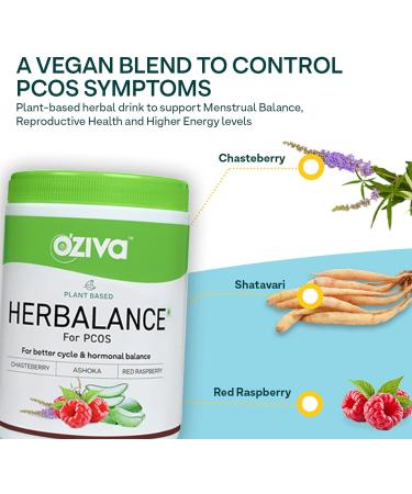 OZiva HerBalance for PCOS (Chasteberry Shatavari Red Raspberry Ashoka) - Hormonal Balance 250g (Pack of 1) - Buy Online on SooperMarket.com