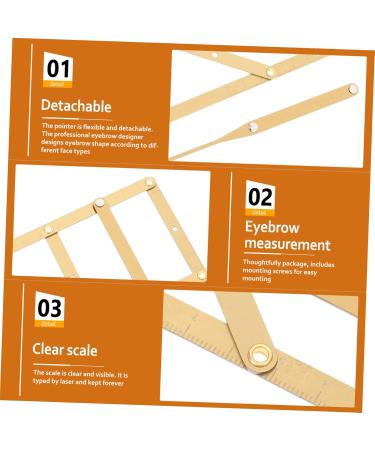 KALLORY 2 Pcs Second Generation Brow Shaping Kit Eyebrow Marker Ruler Eyebrow Drawing Tool Metal 25x5x0.6cmx2pcs Goldenx2pcs - Buy Online on SooperMarket.com