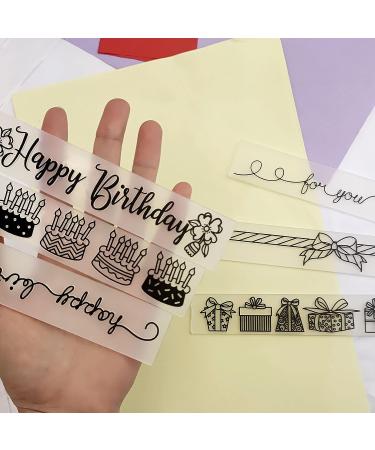 6Pcs Birthday Plastic Embossing Folders - DIY Craft Gift Templates for Happy Birthday, Love You, Cake Mold - Perfect for Paper Card Making, Scrapbooking, and Craft Decoration - Buy Online on SooperMarket.com