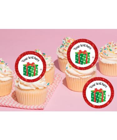edible 20 x Christmas Personalised cupcake toppers uncut 7 (wafer card)