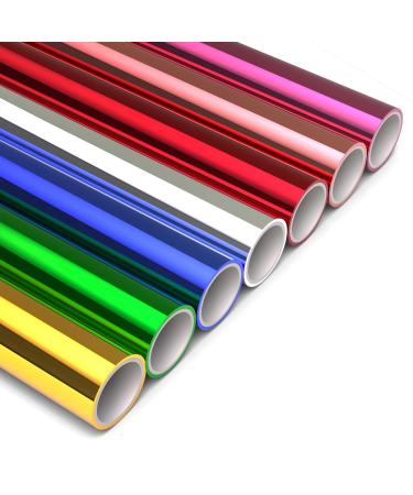 KASYU Transfer Foil Paper Bundle for Cricut Foil Transfer Kit/Spellbinders/Foil Quill/Heat Foil Pen 12inx9.84ft Heat Transfer Foil Roll 7 Assorted Colors Hot Foil Roll Transfer Foil Roll for Craft Gold Silver Blue Green ...