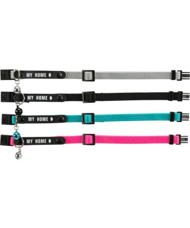 Trixie cat collar with address tag nylon assorted colours neck circumference 20 - 28 cm