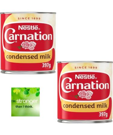 Carnation Sweetened Condensed Milk 397g (Pack of 2) With Oerich Inspirational Card