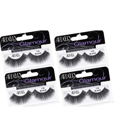 Ardell False Eyelashes Glamour Strip Lashes 115 Black 4 Pack