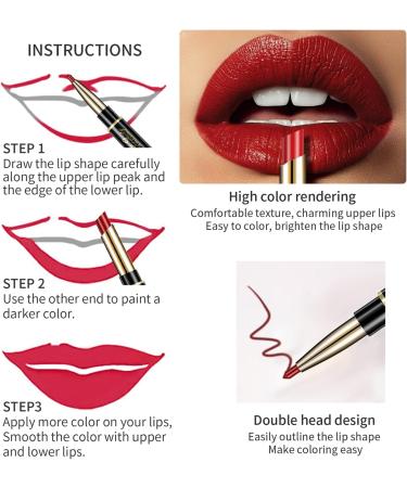 ChaneeHann 2-in-1 Lipstick & Liner Set - Matte Lipstick & Liner Pencil, Waterproof Makeup - Buy Online on SooperMarket.com